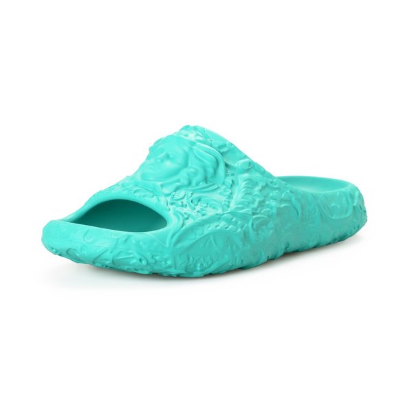 Versace Women's Baroque & Medusa Head Embossed Pool Slide Flip Flops Shoes
